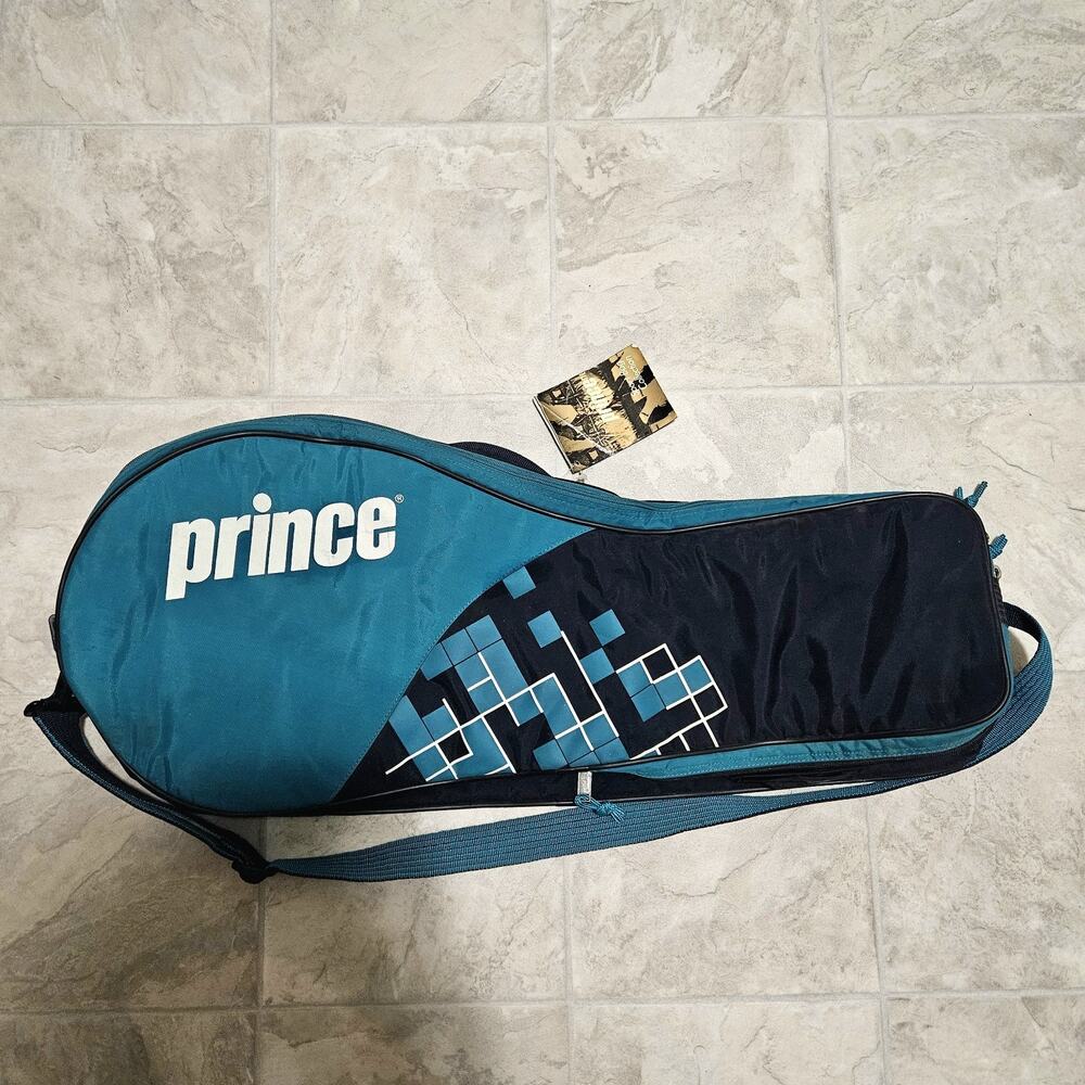 Vintage Prince Competitor 400 Tennis Racquet Bag Teal Blue Geometric NWT 28"